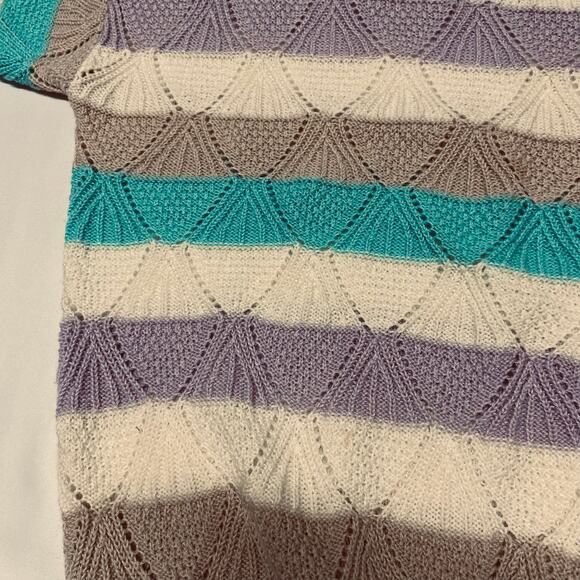 Kenneth Too! by American Vintage USA Sweater Crotchet Open Knit Vintage Size L - Picture 4 of 7